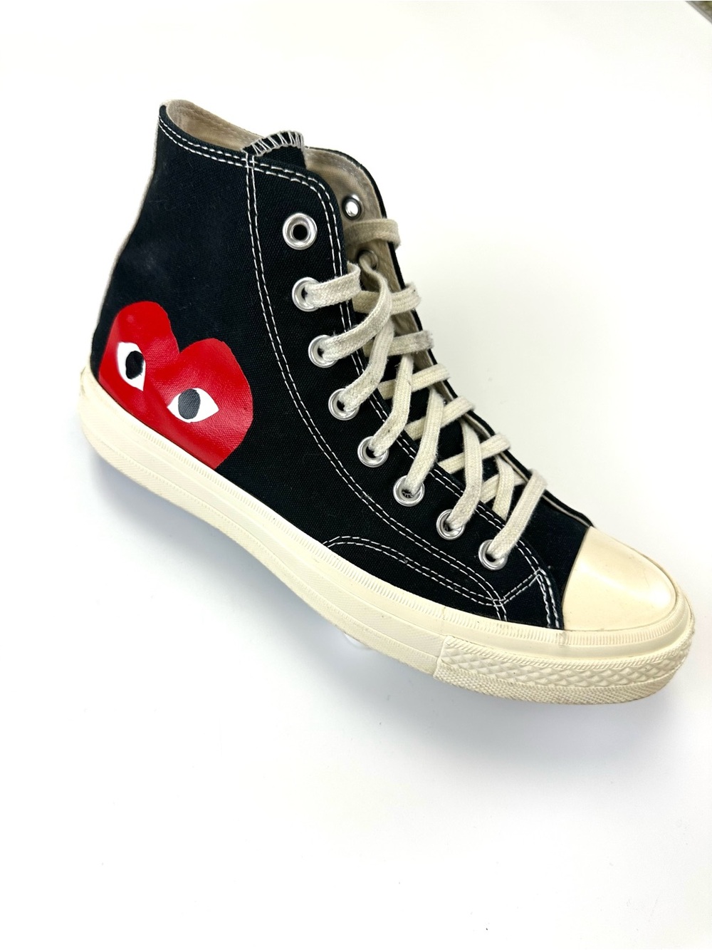Converse Comme des Garçons PLAY Chuck 70 High Top Black Sneakers Womens 9.5